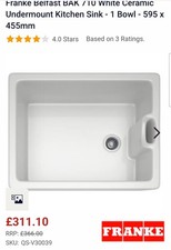 Franke Belfast Sink BAK710 New